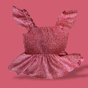 Red Entro flowey crop top